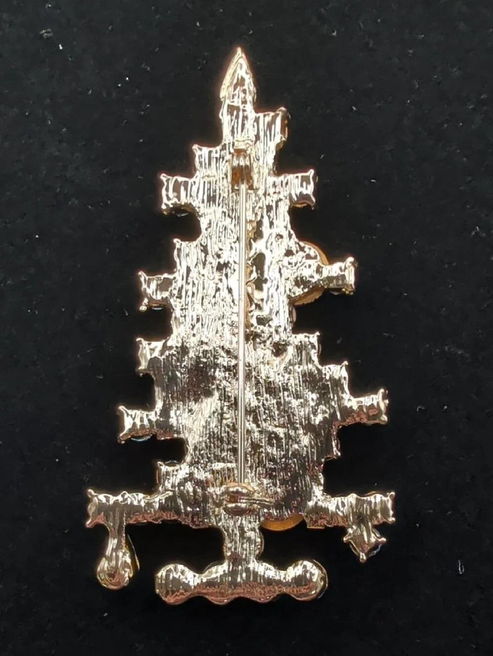 Large Czhech Blue Crystal Christmas Tree Brooch, 2 3/4